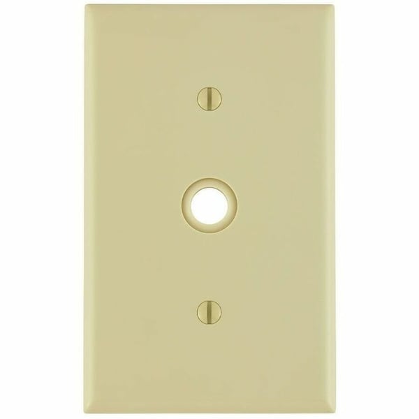 Leviton Telephone/Cable Wallplate, Standard Size, Gang 1, Ivory 80718-I - main