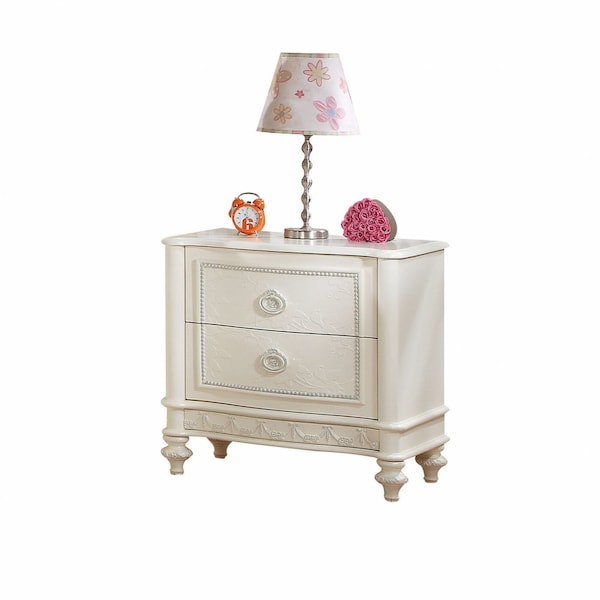 Homeroots 26" X 16" X 26" Ivory 2 Drawer Nightstand 285914 - main