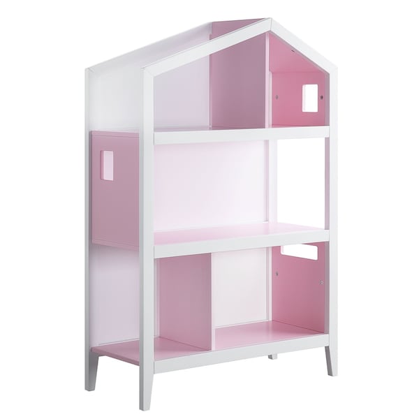 Homeroots 50" White Solid and Manufactured Wood and Solid Wood Three Tier Double Bookcase 347521 - main