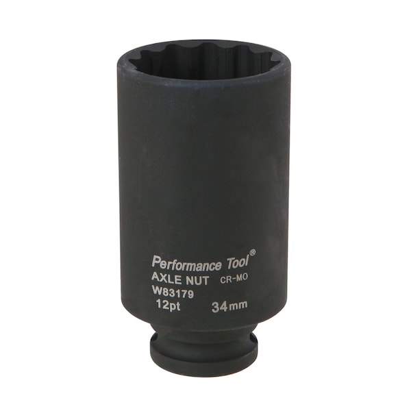 Performance Tool 34mm Axle Nut Socket, 12pt, CrMo, Heavy Duty W83179 - main