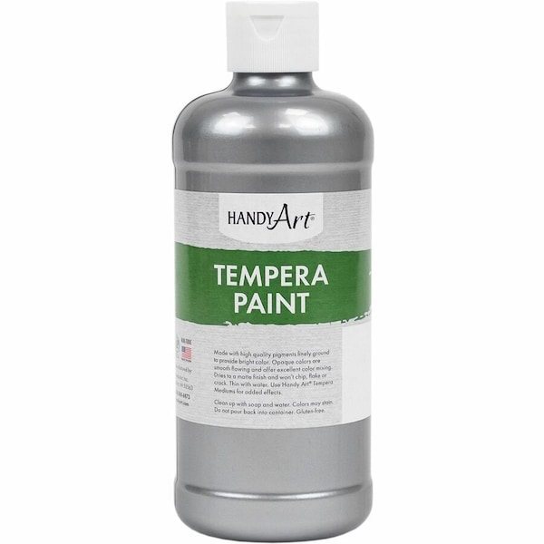 Handy Art Metallic Tempera Paint, 16 oz., Silver, PK3 231-166 - main