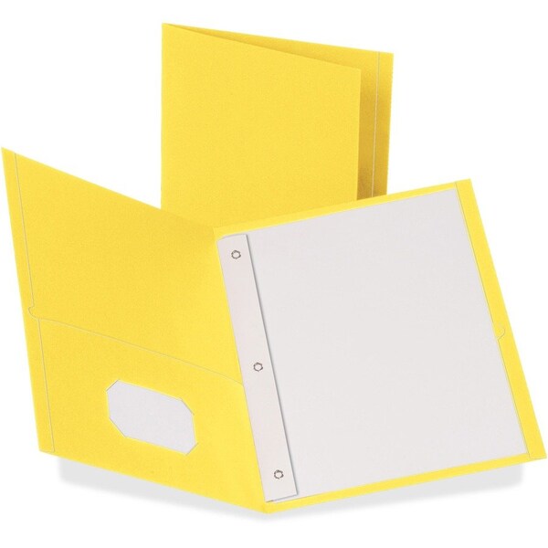 Oxford Twin Pocket Folders with Fasteners, Letter Size, Yellow, 25PK 57709 - main