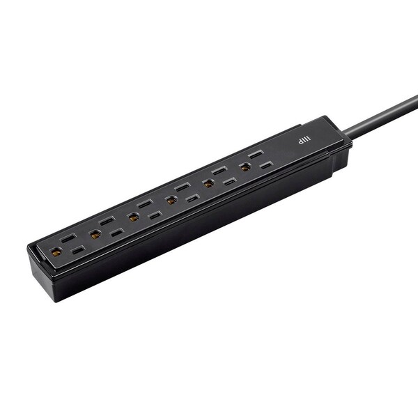 Monoprice Outlet Strip, Surge, 5-15R, 5-15P, 2 ft., Black 15873 - main