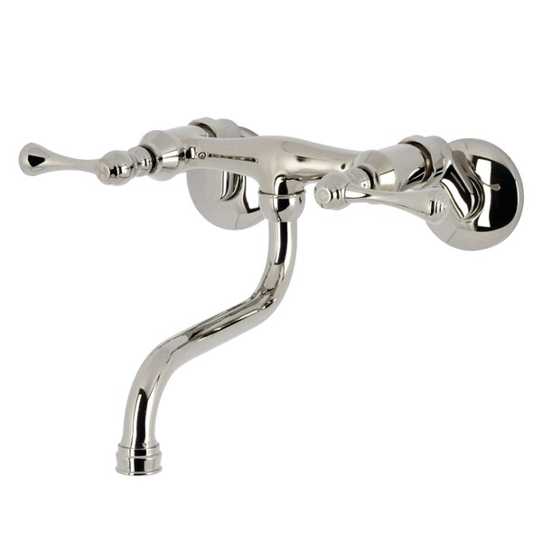 Kingston Brass Double-Handle Wall Mount Bathroom Faucet, Polished Nickel KS316PN - main