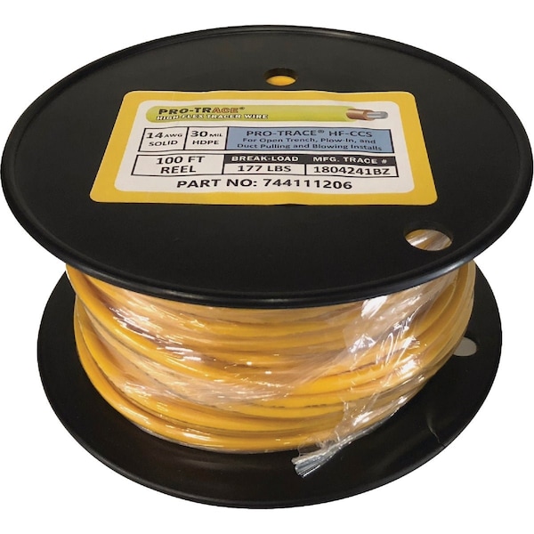 Pro-Flex Pro-Poly 100 ' Yellow Tracer Wire PFSFTY-14GA100C - main