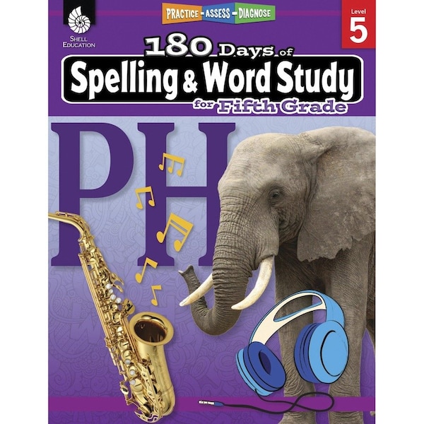 Shell Education 180 Days of Spelling + Word Study, Grade 5 28633 - main