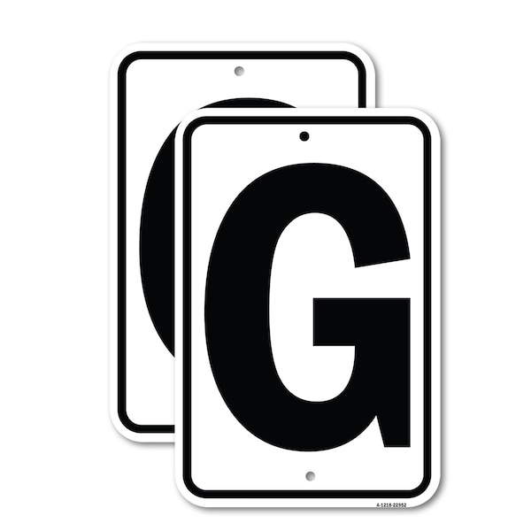 Signmission Sign with Letter G, 18'' X 24'' 2 Signs, Heavy Gauge Aluminum, 2PK A-1824-2PACK-22952 - main