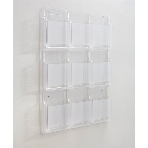 Safco REVEAL CLEAR LITERATURE DISPLAYS, 9 COMPARTMENTS, 30W X 2D X 36.75H, CLEAR 5603CL - main