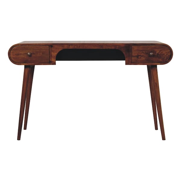 Homeroots 54" Brown Solid Wood Writing Desk 723451 - main