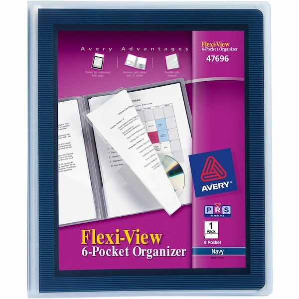 Avery reg FlexiView Letter Pocket Folder, Blue AVE47696 - main