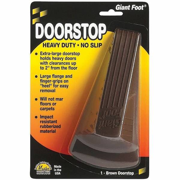 Master Caster Giant Doorstop, Nonslip Rubber, Brown 00964 - main