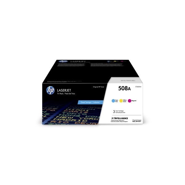 Hp 508A (CF360AM) Cyan/Magenta/Yellow 3-pack Original LaserJet Toner Cartridges (15,000 Yield) CF360AM - main