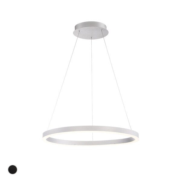 Eurofase Spunto Contemporary LED Chandelier, 1-Light, 1900 Lumens, Opal White/Silver 31471-015 - main