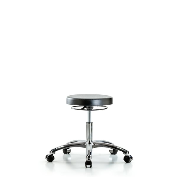 Blue Ridge Ergonomics Desk Stool, Chrome, Poly, Casters BR-PDHSO-CR-CC - main