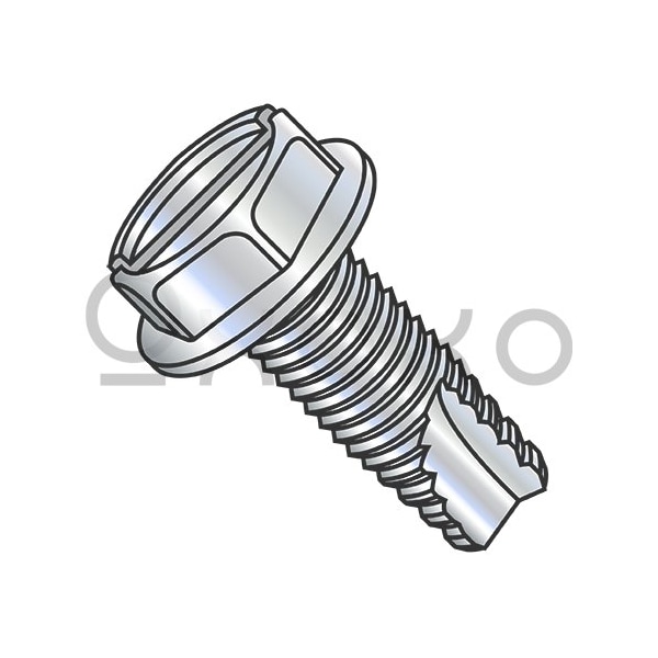 Oxoxo 1/4-20X3/8 Slotted Indented Hex Washer Thread Cutting Screw Type 23 Full Thread Zinc Bake, 4000PK 158336 - main