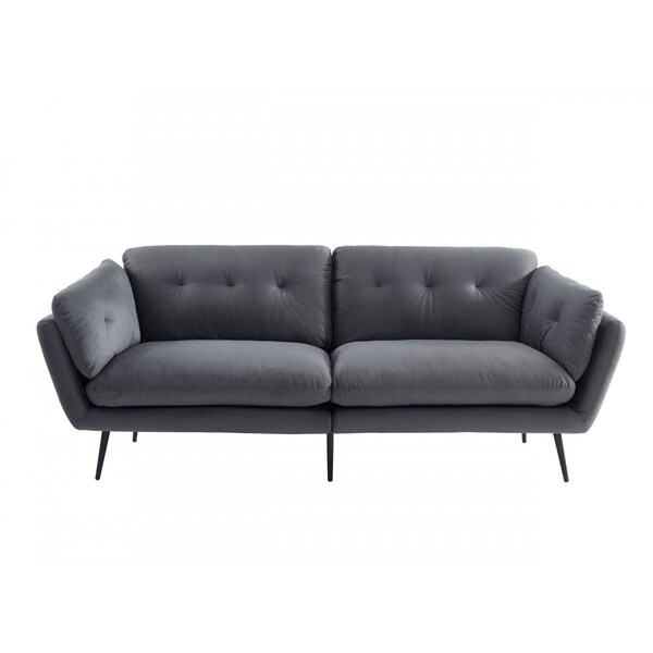Homeroots 84" Gray Sofa With Black Legs 480916 - main