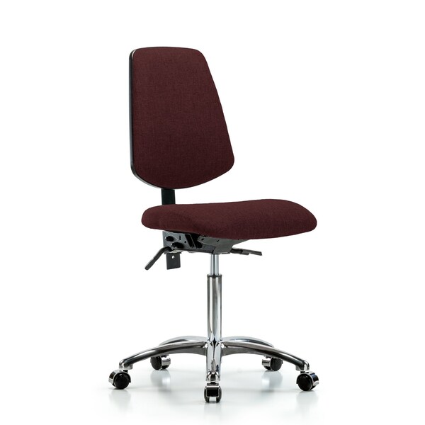 Blue Ridge Ergonomics Fab Med Bench Chair, Bk, Cast, Bur, No Arms, 22" to 29" Height, Burgundy BR-FMBCH-MB-CR-T1-A0-NF-CC-F41 - main