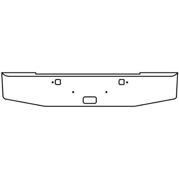 Ilc Replacement For Kenworth W900B Year 2017 16In Stainless Steel Standard Rolled End Bumper W/Tow Cent WZ-EQFS-D - main
