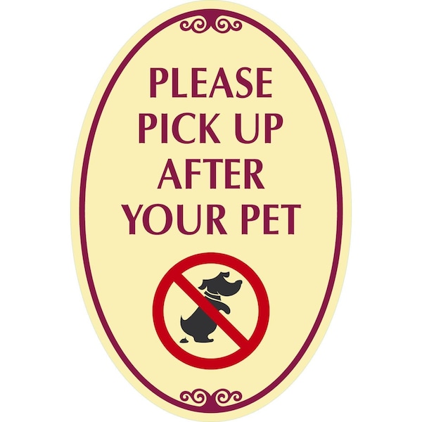 Lyle Please Pick Up After Your Pet with Graphic, 12x18, Non-Reflective, Tan G-2538-NA_12x18 - main