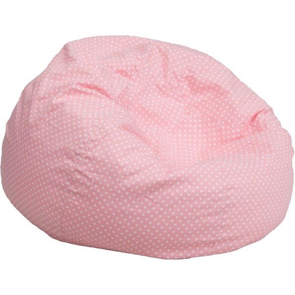 Flash Furniture Bean Bag Chair, 42 in W 42" L 19" H DG-BEAN-LARGE-DOT-PK-GG - main