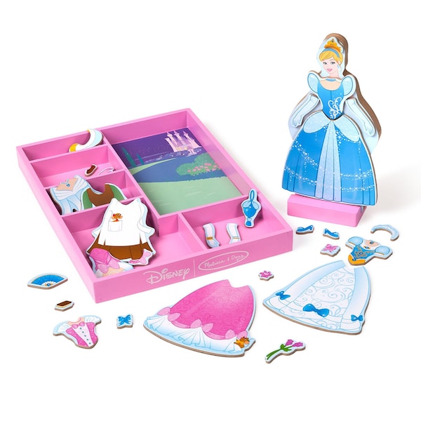 Melissa & Doug Disney Princess Cinderella Wooden Magnetic Dress-Up Play Set 51312 - main