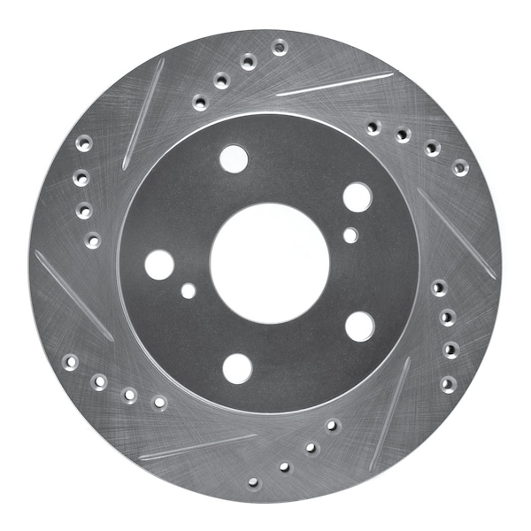 Dynamic Friction Co DFC Brake Rotor - Drilled and Slotted - Silver 631-76108L - main