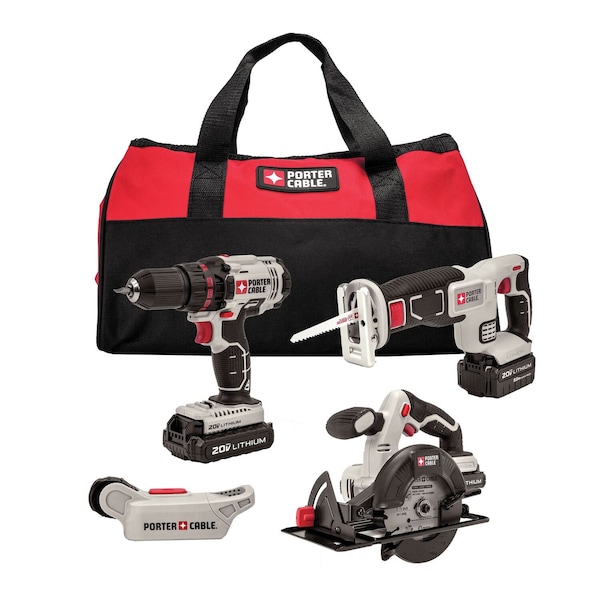 PORTER CABLE 20V MAX* Cordless 4-Tool Combo Kit (PCCK616L4) | Zoro