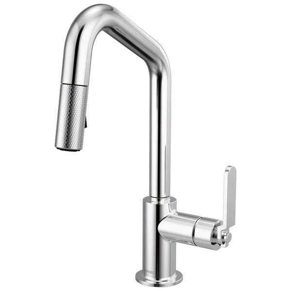 Brizo Litze Pull-Down Prep Faucet with Angle Spout, Industrial Handle Chrome 63964LF-PC - main