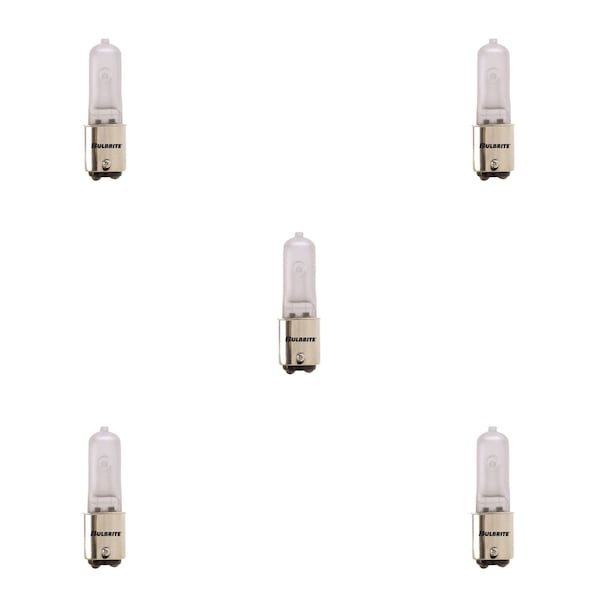 Bulbrite Halogen Dimm. 120V T4 Mini Bulbs, Frosted, Double-Contact Bayonet BA15D Base, 100W, 2900K, 5PK 860814 - main