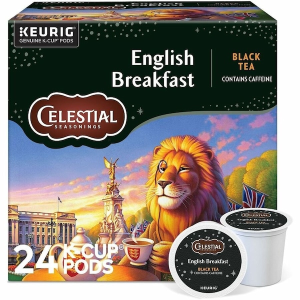 Celestial Seasonings English Breakfast Black Tea K-Cup, Compatible with Keurig Brewer, Black Tea, 24PK 5000330008 - main