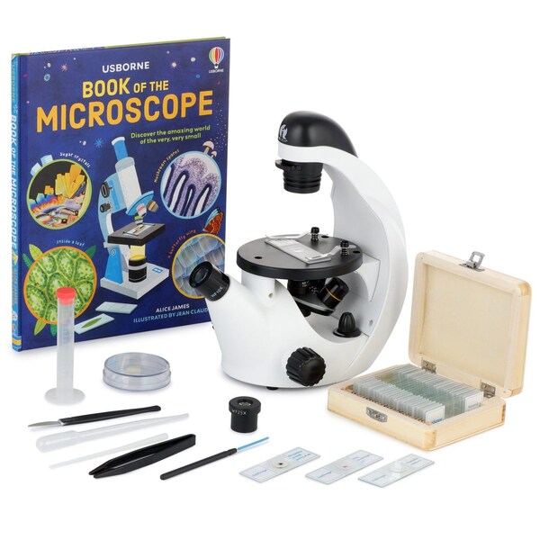 Amscope IQCrew by IN50 Science Discovery Inverted Compound Microscope 40X-500X w/2MP Digital Eyepiece Camer IN50C-PS25-WM-E2 - main