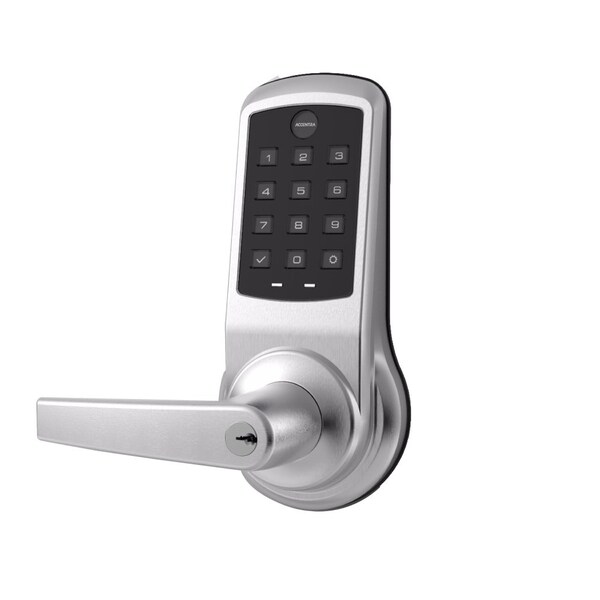 Yale Pushbutton Keypad - No Radio, 6-Pin Cylinder PARA Keyway, Monroe Lever, Satin Chrome MO-NTB613-NR 626 - main