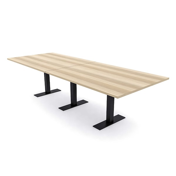 Skutchi Designs 10ft Rectangular Conference Table With Power | Harmony Series | 10 Person Meeting Room Table HAR-REC-48x120-T.BK-K525-NA - main