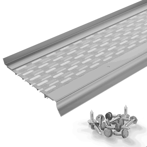Waterlock Micromesh 6" K-Style & Box Gutters Aluminum/SS Gutter Guard, Light Gray, 35ft WM-6KS-035-LGR - main