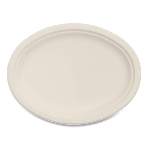 Dart Compostable Molded Fiber Dinnerware, ProPlanet Seal, Platter, 10" Diameter, Natural, 500PK 10FBRPLR1 - main