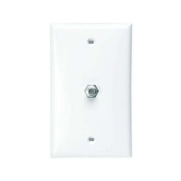 Leviton White Plastic Coax/Phone Telephone/Video Wall Plate 1 pk 80781-00W - main