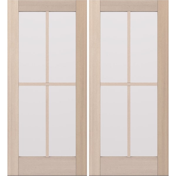 Doornmore G104, 74.5" x 82" ( 2x36" Door) Left Hand, Mahogany SDL 4 Lite Exterior Door G104-SW-3680_2_LI - main