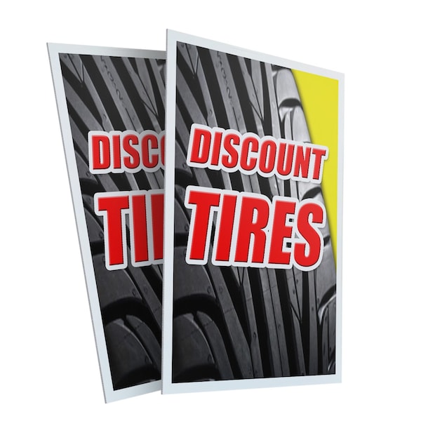 Signmission Discount Tires, Plastic Signs Only 24 Inch x 36 Inch, Corrugated Plastic, 2PK CSB-2436-2PACK-Discount Tires - main