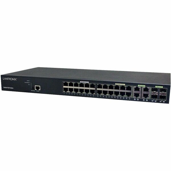 Lantronix MANAGED SWITCH WITH 24 10/100/1000BASE-T PORTS WITH 16 POE+ PORTS AND 8 POE+ SM24TBT4SA-NA - main