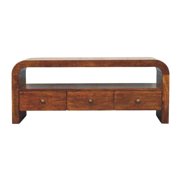Homeroots 43in Brown Solid Wood Enclosed and Open Storage TV Stand 719186 - main