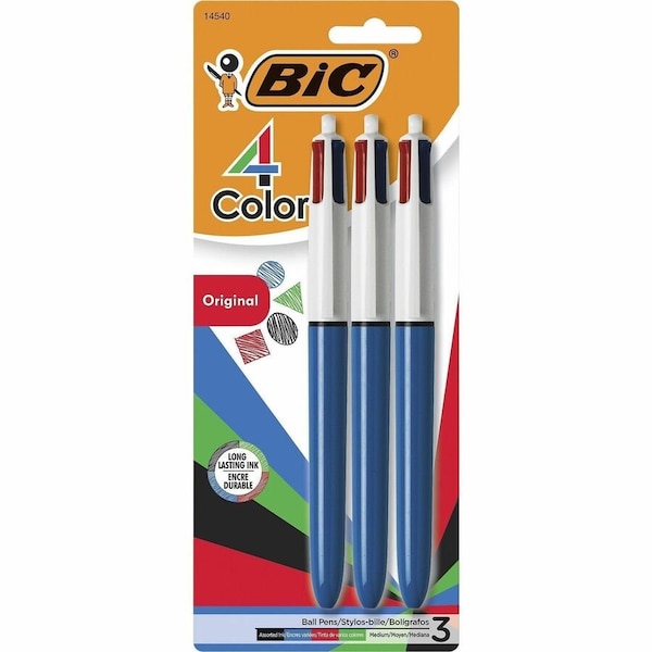 Bic 4Color Retractable Ball Pen, 3PK BICMMP31 - main