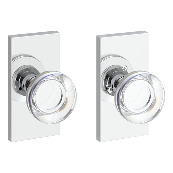 Baldwin Privacy Contemporary Crystal Knob and Contemporary 5in Rose with 6AL Latch and Dual Strike PVCCYCFR260 - main