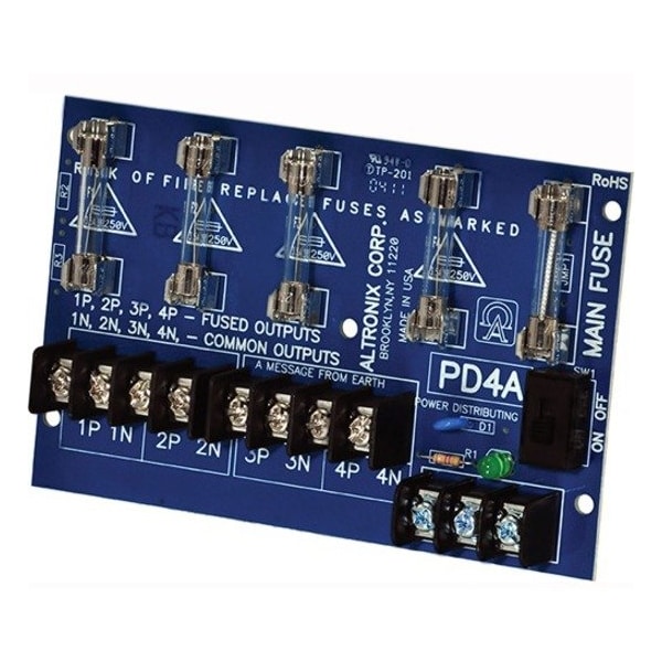 Altronix Power Dist Module 4 Output Fuse PD4 - main