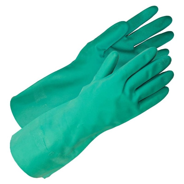 Gemplers Chemical Resistant Gloves, Nitrile, 13 in L, 15 mil, Green, 7, 12 PK 15mil-FL-7 - main