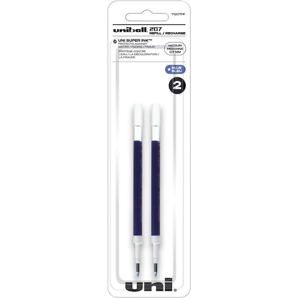 Sanford Uni-ball Signo 207 Gel Pen Refill, 0.7mm, Blue Ink, 2/Pack 71207PP - main