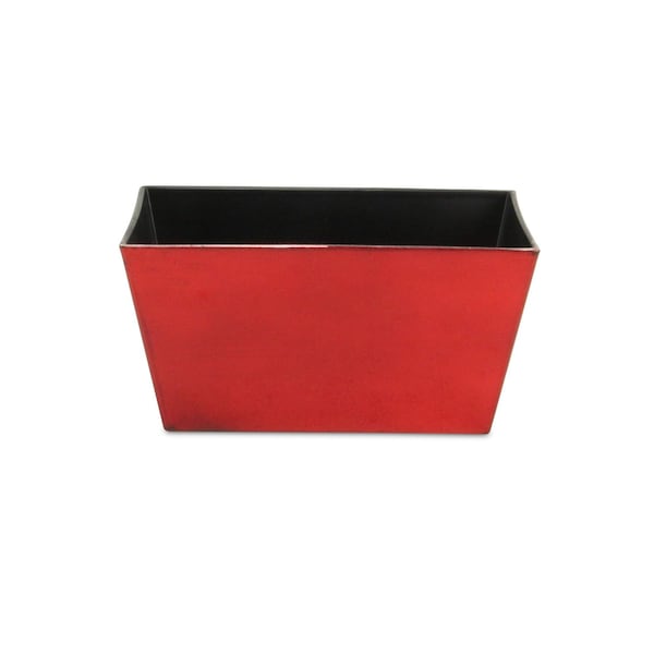 Homeroots 8in Red Recycled Plastic Indoor Outdoor Rectangular Planter Box 488290 - main