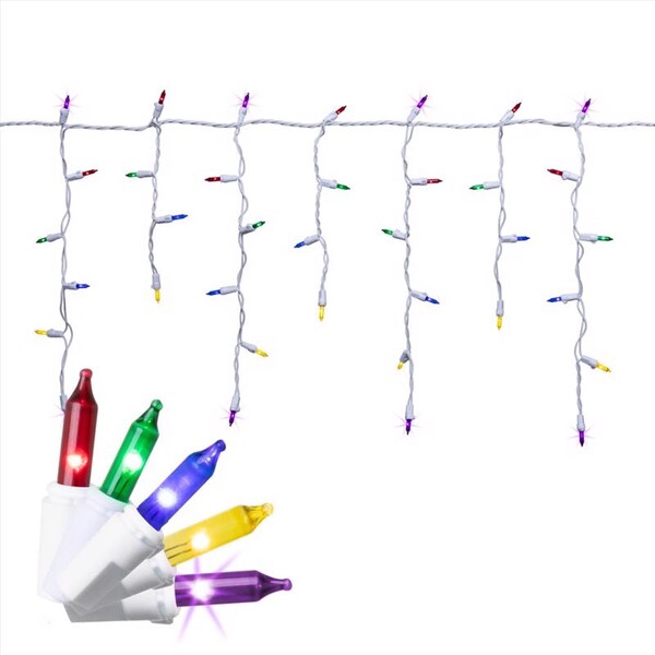 Celebrations Classic LED T5 Multicolored 100 ct Icicle Christmas Lights 6 ft. RIC100MTA - main