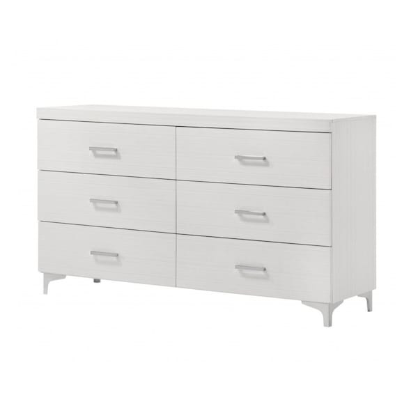 Homeroots 58" White Solid and Manufactured Wood Six Drawer Double Dresser 486523 - main