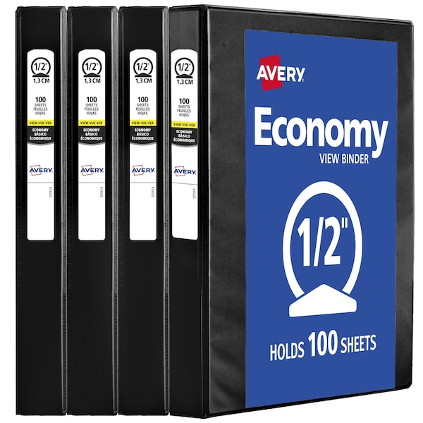 Avery Economy View 3 Ring Binders, 0.5 in, PK4 17701 - main