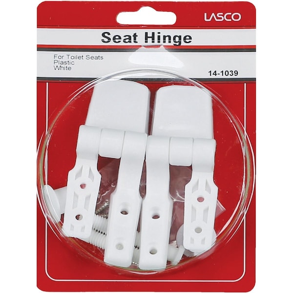Westlake Pipe & Fittings 3/8x2-1/2 Wht Plastic Toilet Seat Hinge for Bemis 14-1039 - main